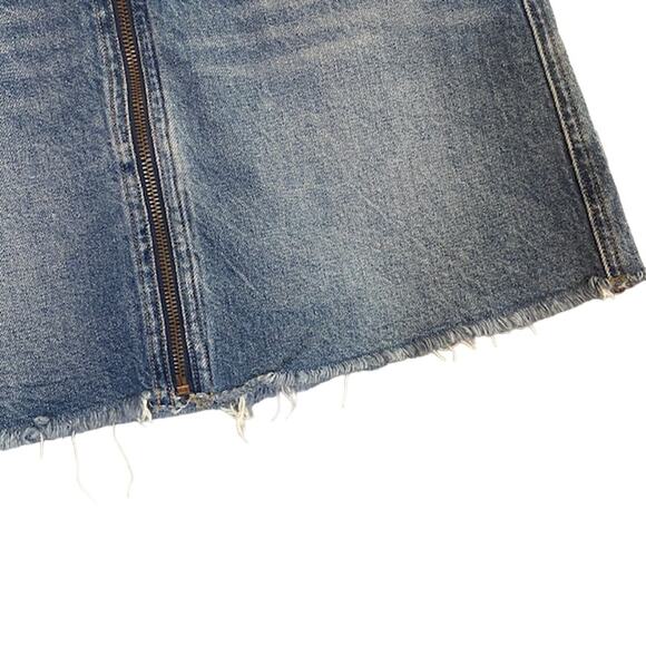 Free People We The Free Zip It Up 100% Cotton Denim Jean Skirt Women Sz 30 - Picture 6 of 10
